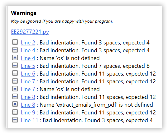 Solved: Error after adding print line in script | Experts Exchange