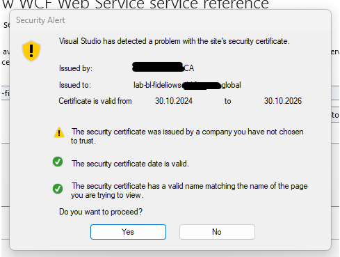 Visual Studios - WCF Web Service Reference Certificate Issue | Experts ...