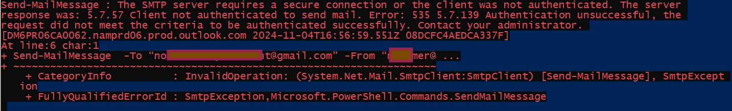 Solved: email settings for vendor and powershell command | Experts Exchange
