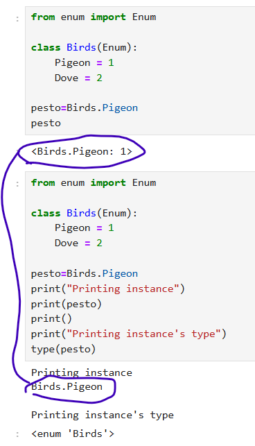 Solved: instance: different output with and without using print ...
