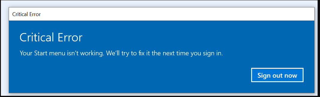 Solved: The Start menu issue at a desktop computer with windows 10 ...
