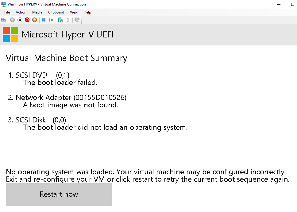 Solved: Windows 11 VM fails to display Setup menu | Experts Exchange