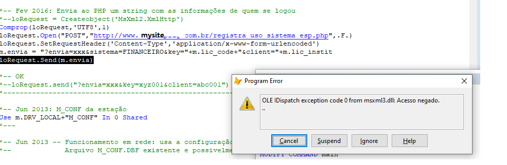 Solved: Could you point how to workaround the OLE error msml3.dll