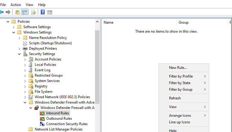 cannot access terminal server after enable domain firewall | Experts ...