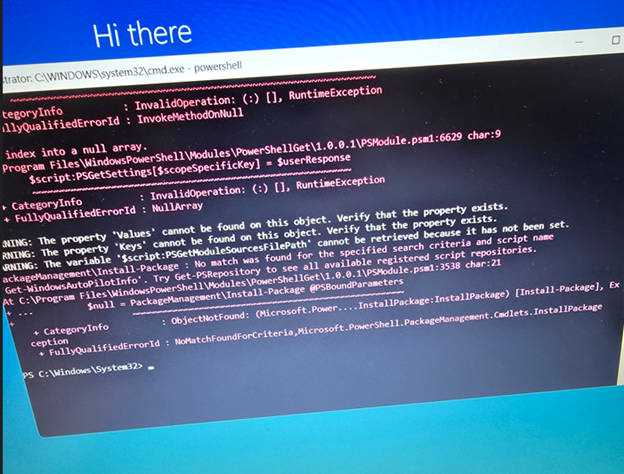 PowerShell: Error messages when executing the Autopilot procedure in ...